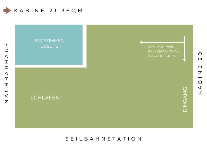FeWo Kabine 21 / Zentral / Terrasse / Seilbahn Blick